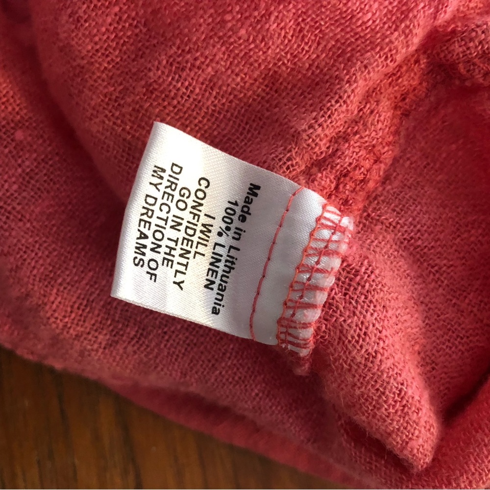 FLAX Sleeveless Pink Linen Shift Dress - Picture 9 of 9